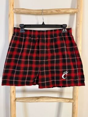 Cincinnati Bearcats Red Plaid Cotton Sleep Shorts